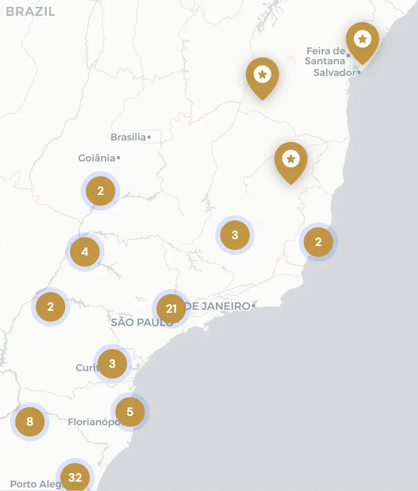Rede de aplicadores R5WF no Brasil